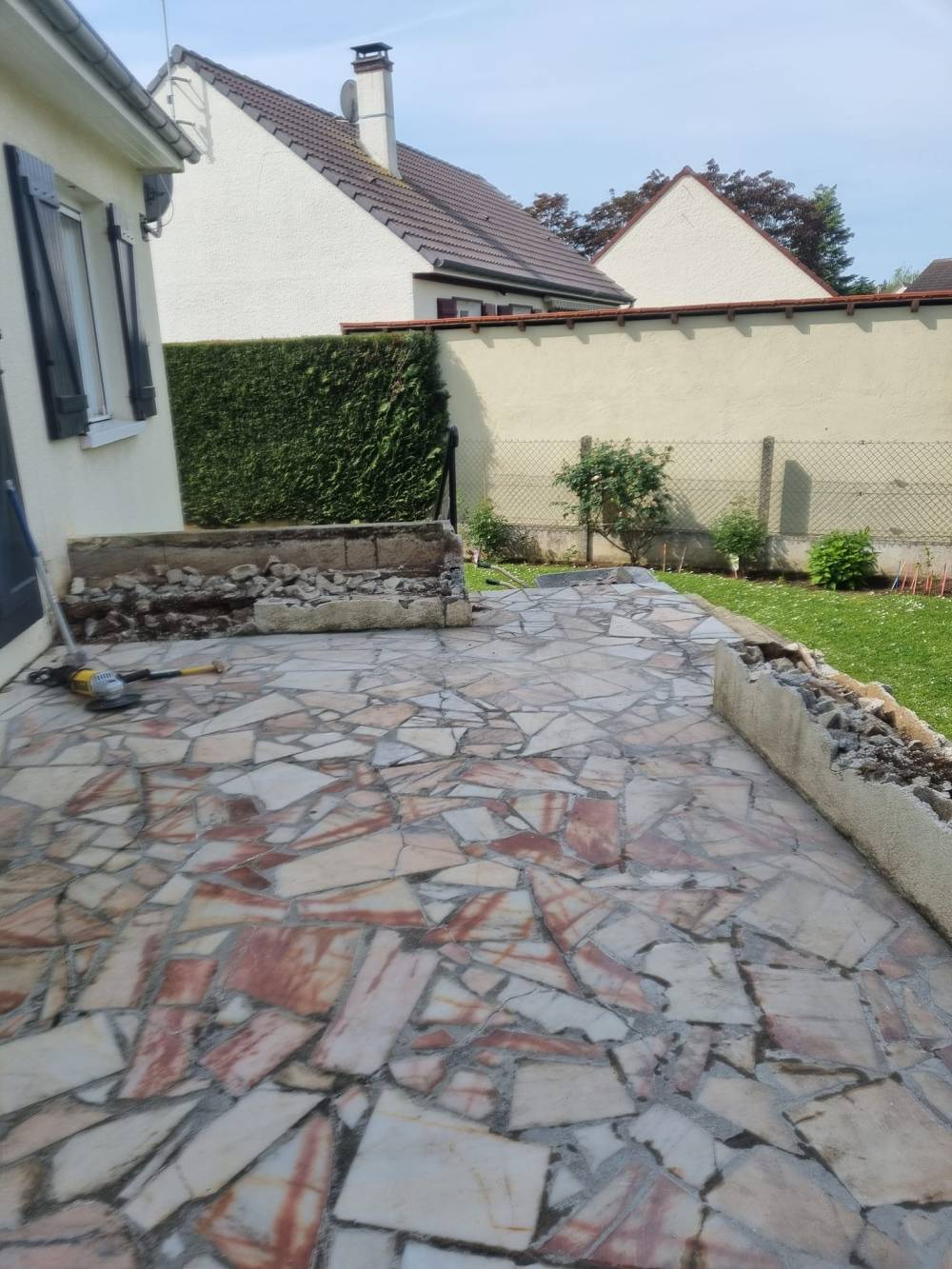Modification et agrandissement d'une terrasse 1ere partie malesherbes