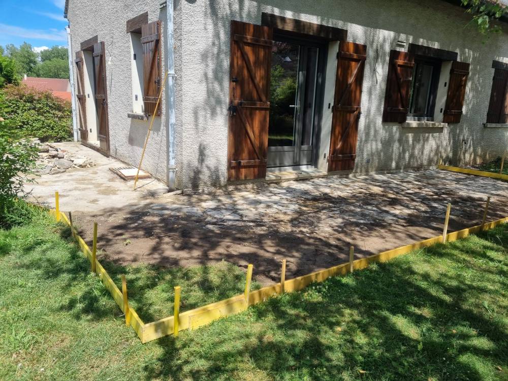 Création d'une dalle béton et pose de carrelage env 70 M2 - 6