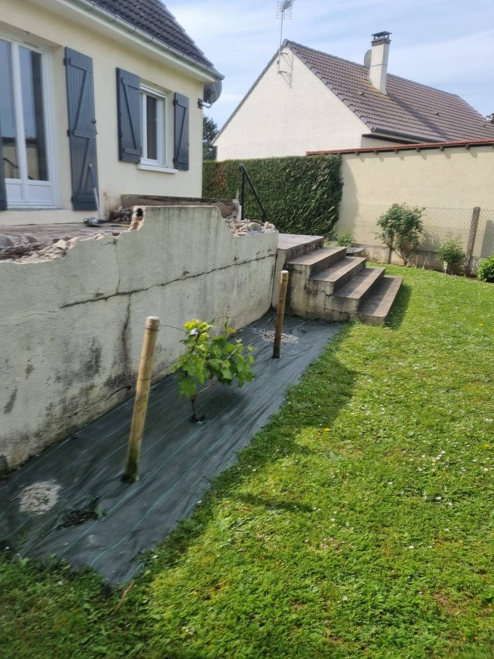 Modification et agrandissement d'une terrasse 1ere partie malesherbes -2