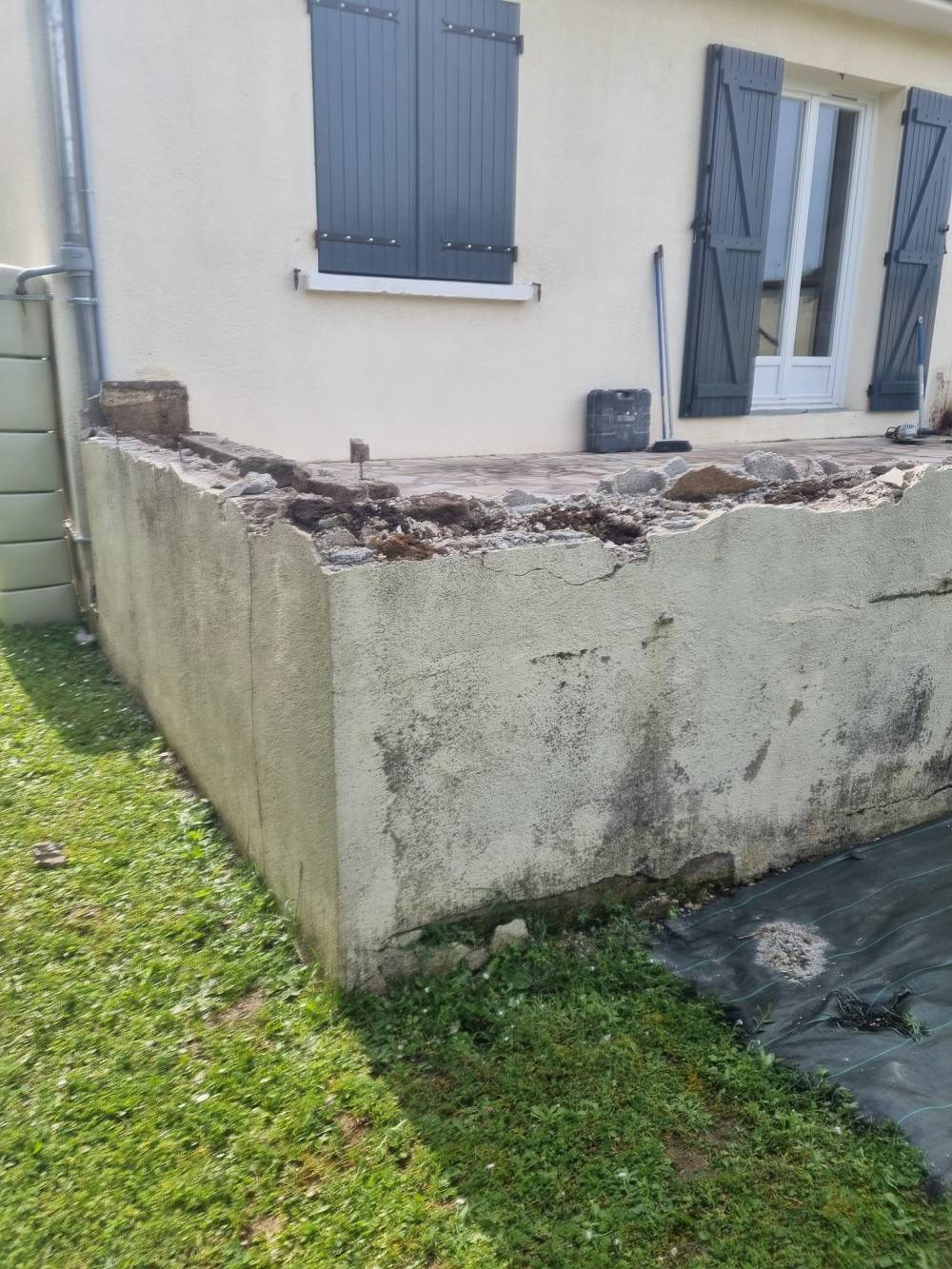 Modification et agrandissement d'une terrasse 1ere partie malesherbes -3